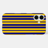 Blaue gelbe stilvolle Streifenmuster-Design Case-Mate iPhone Hülle (Rückseite (Horizontal))