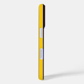 Blaue gelbe stilvolle Streifenmuster-Design Case-Mate iPhone Hülle (Rückseite / Rechts)