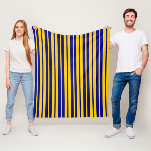 Blaue gelbe stilvolle Streifenmuster-Design Fleecedecke