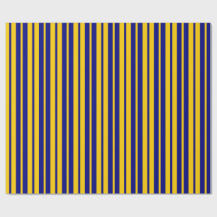 Blaue gelbe stilvolle Streifenmuster-Design Geschenkpapier