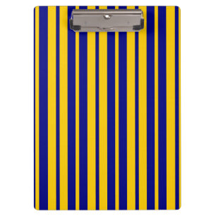 Blaue gelbe stilvolle Streifenmuster-Design  Klemmbrett