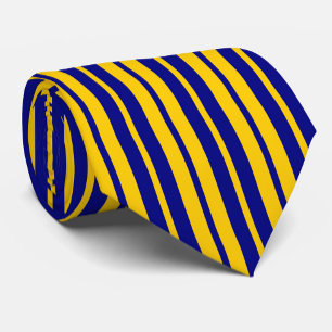Blaue gelbe stilvolle Streifenmuster-Design Krawatte