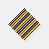 Blaue gelbe stilvolle Streifenmuster-Design  Serviette (Ecke)