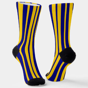 Blaue gelbe stilvolle Streifenmuster-Design Socken