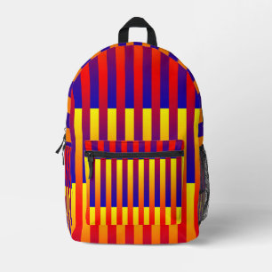 Blaue gelbe Streifen Bedruckter Rucksack