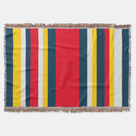 Blaue gelbe Streifen Decke