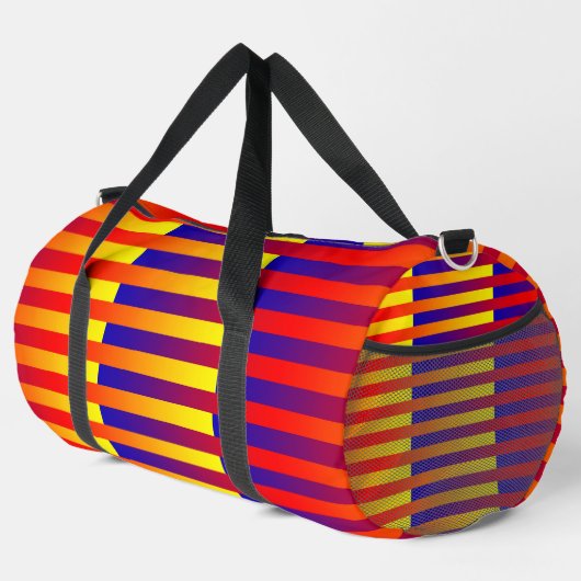 Blaue gelbe Streifen Duffel Bag Duffle Bag (Rechte Ecke)