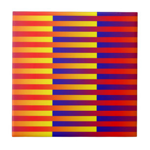 Blaue gelbe Streifen Fliese