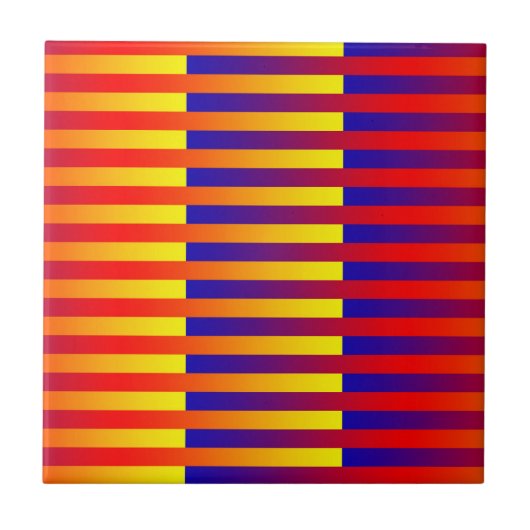 Blaue gelbe Streifen Fliese (Vorderseite)