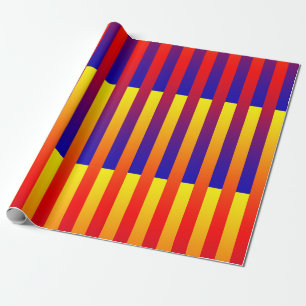 Blaue gelbe Streifen Geschenkpapier