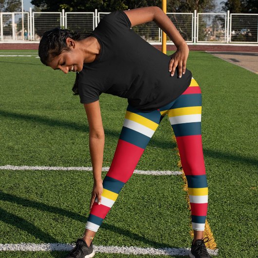 Blaue gelbe Streifen Leggings