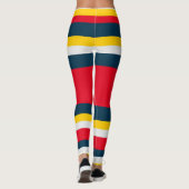 Blaue gelbe Streifen Leggings (Rückseite)
