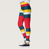 Blaue gelbe Streifen Leggings (Links)