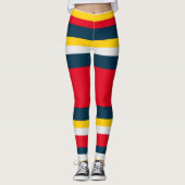 Blaue gelbe Streifen Leggings (Vorderseite)