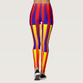 Blaue gelbe Streifen Leggings (Rückseite)