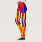 Blaue gelbe Streifen Leggings (Links)