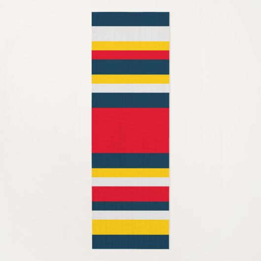 Blaue gelbe Streifen Yogamatte (Vorderseite)