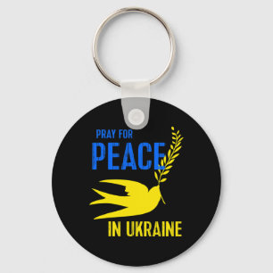 Blaue Gelbe Taube Bete Für Frieden Ukraine Ukraini Schlüsselanhänger