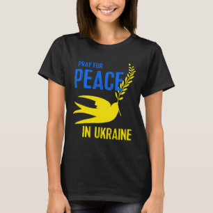 Blaue Gelbe Taube Bete Für Frieden Ukraine Ukraini T-Shirt