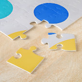 Blaue Gelbe Türkise Tupfen Puzzle (Seite)