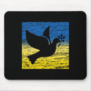 Blaue Gelbe Ukraine-Flagge Taube Ukrainischer Frie Mousepad
