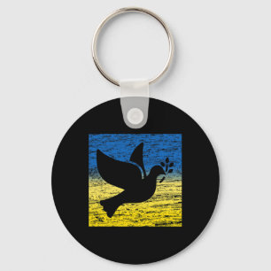 Blaue Gelbe Ukraine-Flagge Taube Ukrainischer Frie Schlüsselanhänger