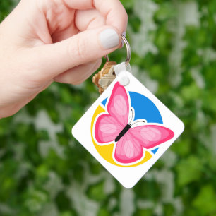Blaue gelbe ukrainische Fahne Butterfly Schlüsselanhänger