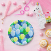 Blaue, gelbe und grüne Balkone - Teller auf Papier (Party)