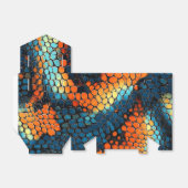 Blaue, gelbe und orangefarbene Schlangenhaut Geschenkschachtel (Ungefaltet)