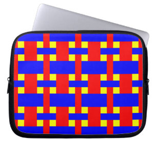 Blaue, gelbe und rote Flanellstreifen Laptopschutzhülle