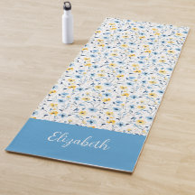 Blaue Gelbe Wildblumen-Wasserfarbe Benutzername
