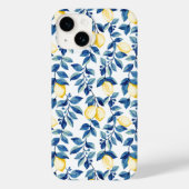 Blaue gelbe Zitrone Case-Mate iPhone Hülle (Rückseite)