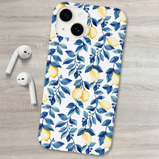 Blaue gelbe Zitrone Case-Mate iPhone Hülle