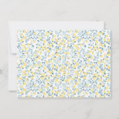 Blaue gelbe Zitronen Limoncello Monogramm Notizkar Mitteilungskarte (Rückseite)
