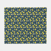 Blaue gelbe Zitrusfrucht hell sommerlich Fleecedecke (Vorderseite (Horizontal))