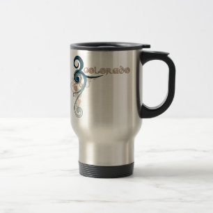 Blaue gelockte Strudel-Colorado-Reise-Tasse Reisebecher