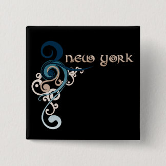 Blaue gelockte Strudel-New- Yorkknopf-Dunkelheit Button