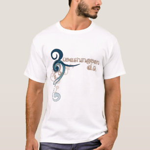 Blaue gelockte Strudel-Washington DC-T - T-Shirt