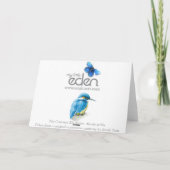 Blaue gemalte Geburtstagskarte Onkelvogels schöne Karte (Rückseite)