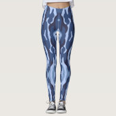 Blaue, gemusterte Army gestreifte Leggings (Vorderseite)