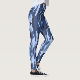 Blaue, gemusterte Army gestreifte Leggings