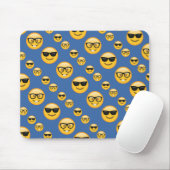 Blaue gemusterte Gläser Emojis Mousepad (Mit Mouse)