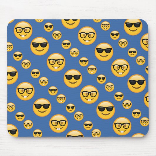 Blaue gemusterte Gläser Emojis Mousepad (Vorne)