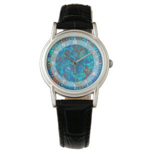 Blaue gemusterte Shattuckit Armbanduhr