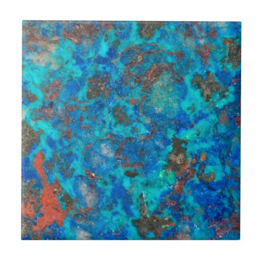 Blaue gemusterte Shattuckit Fliese (Vorderseite)