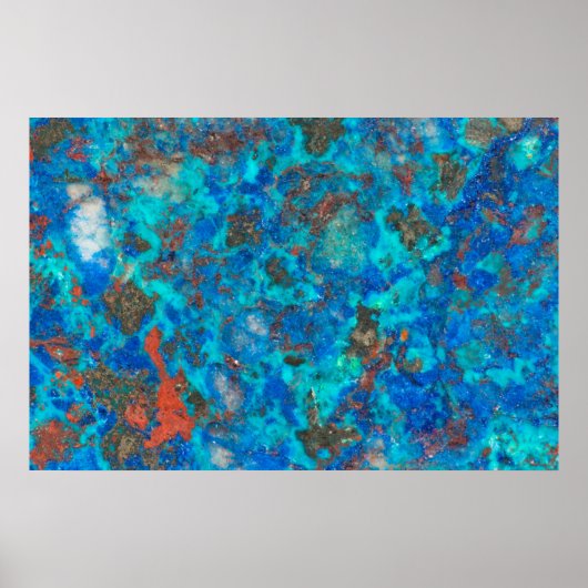 Blaue gemusterte Shattuckit Poster (Vorne)