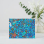 Blaue gemusterte Shattuckit Postkarte (Stehend Vorderseite)