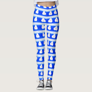 Blaue Gemusterte Yogapflanzen Leggings