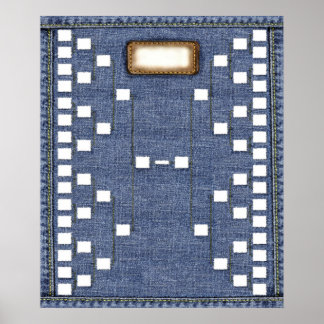 Blaue Gene: 6-Generation-Treppenmauerdiagramm Poster