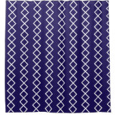 Blaue Geometrie Duschvorhang (Vorderseite)